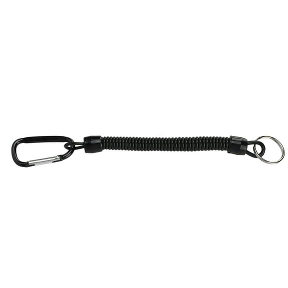 Retractable Spring Elastic Rope Security Gear Tool Anti Lost Keychain Fishing LanyardBlack