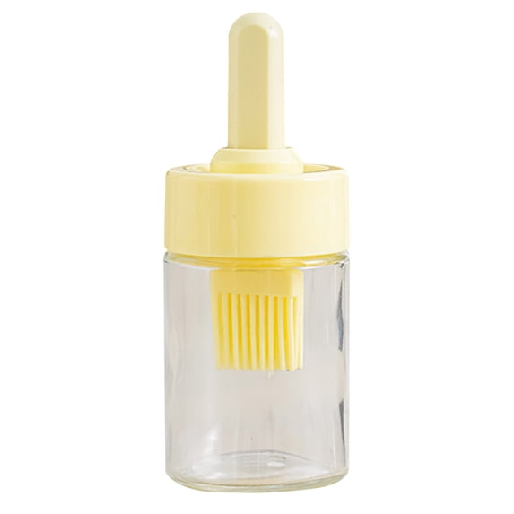 Retractable Spring Oil Brush Bottle | Household Barbecue Tool | Integrated Oil Applicator | Adjustable Length Brush | Wide Mouth | Even Dispensing | 1 Piece