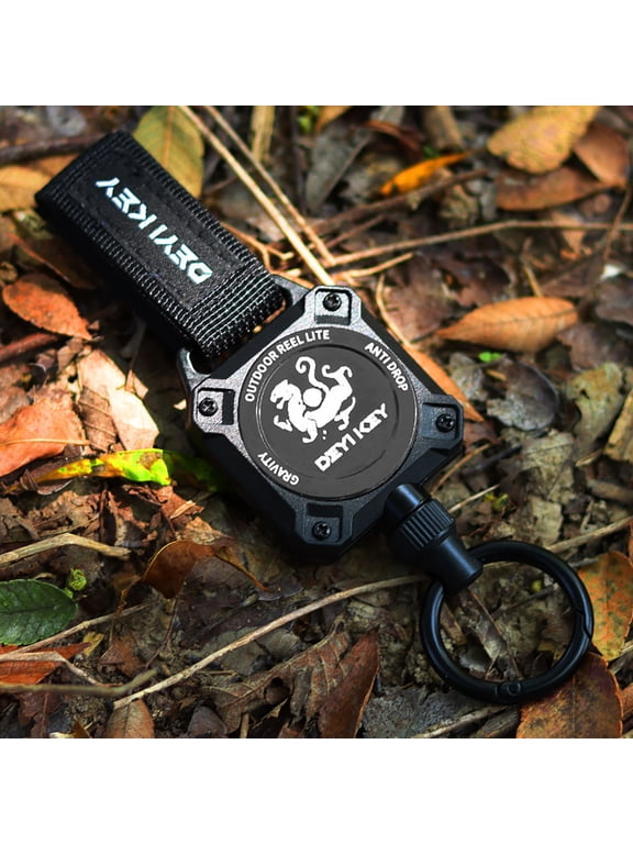 Retractable Steel Cable Keychain, High Elasticity Spring Reel with Quick-Release Ring for Keys, Access Cards and Everyday Carry