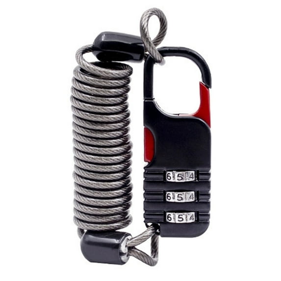 Retractable Steel Cable Steel Wire Luggage 3 Digit Code Combination Padlock for Suitcases Bike And