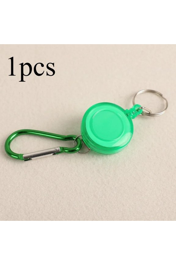 Retractable Steel Wire Rope Pull Key Chain Spring Buckle Clasp Outdoor Steel Wire Rope Key Ring Rebound ID Card Holder Sports Multi-Function Tool