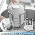 thumbnail image 1 of Retractable Storage Bowl Rack | Expandable Kitchen Cup Organizer | Adjustable 12-16.5cm Fits Bowls, Plates, Pot Lids | Durable White Stand | Safe Stacking Drainer | Easy Clean | 15x14.5cm, 1 of 2