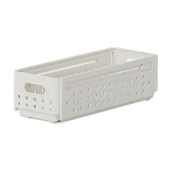Retractable Storage Box,Adjustable Length Design,Stackable Multi Purpose Bin,AS Polypropylene Material,Tool Free Assembly,Clothes Kitchen Beverage Storage,Sundries Organizer,Space Saving