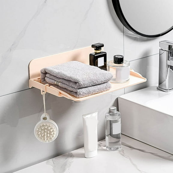 Retractable Storage Shelf, No-Punch Wall Mounted Kitchen Storage Shelf, Adhesive Bathroom Shelves, Waterproof and Durable Organization Solution