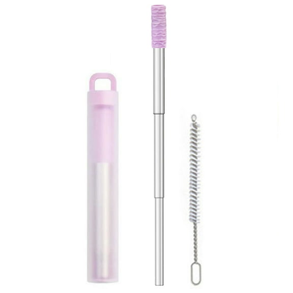 Retractable Straws Suit Foldable Drinking Kitchen Tool for Cocktails Milkshakes