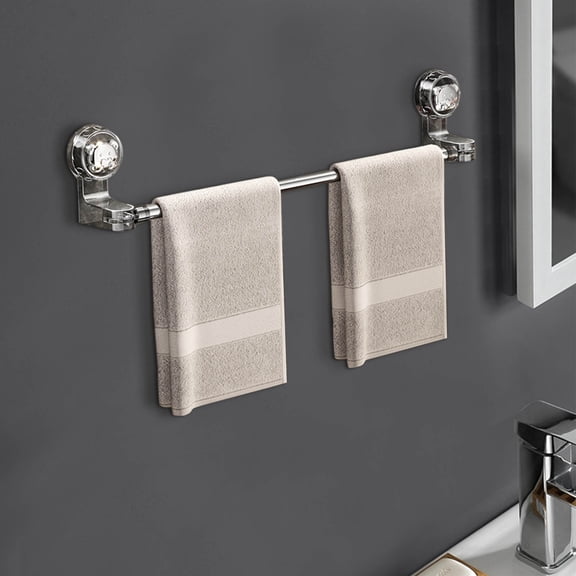 Retractable Suction Cup Bar, No Drill Wall Mounted Rack, Rotating Corner , Space Saving Bathroom Organizer for Towels, Robes, and Shoes