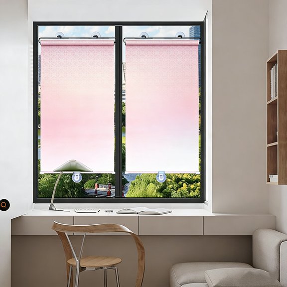 Retractable Sun Shade Roller Blind Heat Blocking Window Cover Indoor Outdoor Kitchen Bathroom Office Car