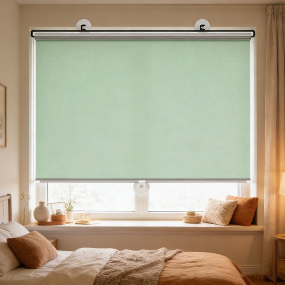 Retractable Sun Shade Roller Blind Suction Cup Window Cover, Heat Blocking UV Protection Privacy Screen, Portable No Drill Roller Shade for Home Kitchen Bathroom Office Car Window Skylight