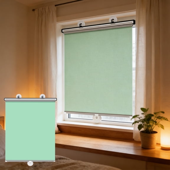 Retractable Sun Shade Roller for Car and Home Windows, Heat Blocking Privacy Window Cover with Suction Cups, Portable Blackout Roller Shade for Bedroom Kitchen Bathroom Office Indoor Outdoor