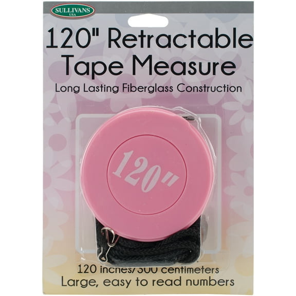 Retractable Tape Measure 120" - Pink