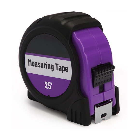 Retractable Tape Measure 25 ft, Yellow, Easy Read | Steel Retractable Measuring Tape with Fractions, Ideal for Construction & DIY Projects