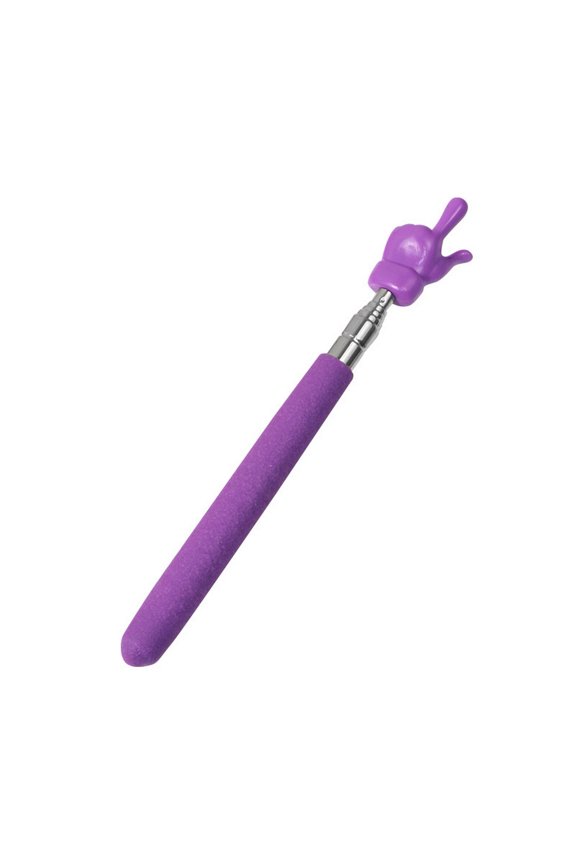 Retractable Teacher Pointer Colored Non-slip Handle Finger Design Stainless Steel Telescopic Rod Guiding Multifunctional Long Teaching Pointer Whiteboard Pointer School Supplies