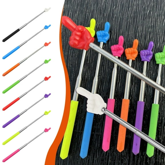 Retractable Teacher Pointer - Expandable Classroom Demonstration Stick, Finger Baton for Teachers, Presenters, and Early Education (1 Pack)