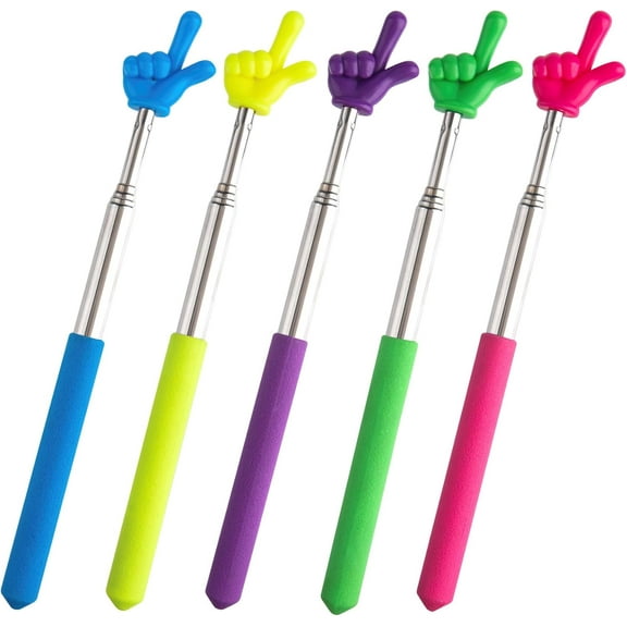 Retractable Teacher Pointers for Classroom Reading, Hand-Shaped Presentation Pointer Stick, Mini Portable Finger Pointer Sticks Teach Supplies