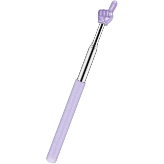 Retractable Teachers Classroom Hand Pointer, Extendable Pointer Finger Stick,Mini Finger Reading Pointer Stick,Kindergarten Student Teacher Teaching Reading Finger Shape (Purple)