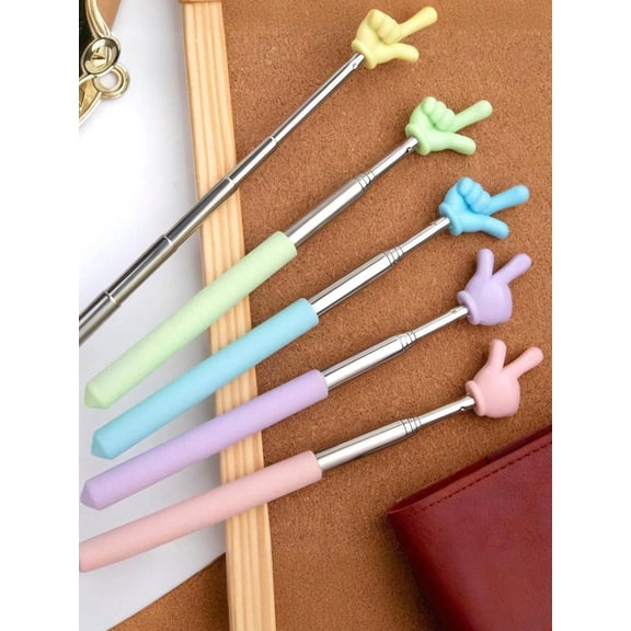 Retractable Telescoping Pointer Stick Extendable Hand Pointing Tool for Classroom, Reading & Gifting (Random Color)