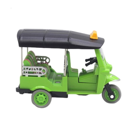 Retractable Thai Tricycle Model Alloy Vehicle Models for Kid Birthday Gift and Home Decoration and Play
