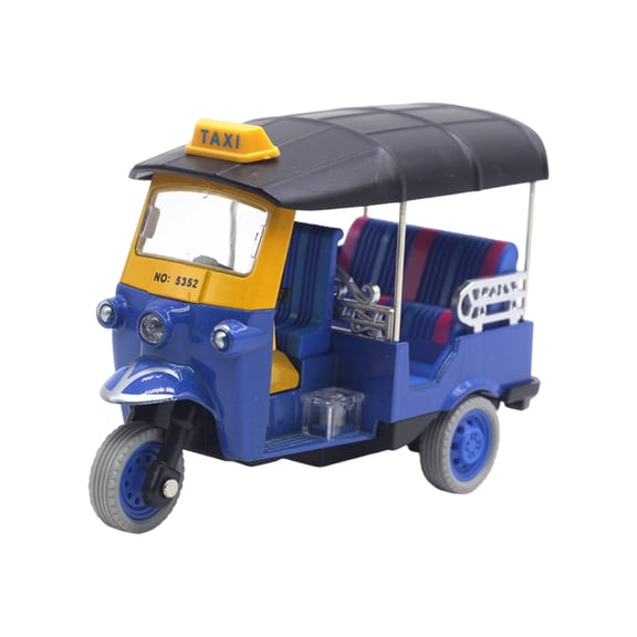 Retractable Thai Tricycle Model Alloy Vehicle Models for Kid Birthday Gift and Home Decoration and Play