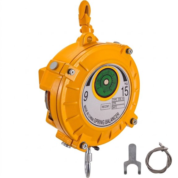 Retractable Tool Balancer, 20 to 33 lb Spring Reel with Hook and Wire Rope for Workshop Assembly Lines