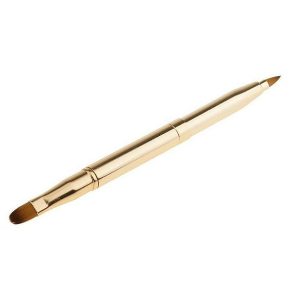 Retractable Tools Lip Makeup Brush Applicators Liner with Cap for Lip Palette Lipstick - Gold
