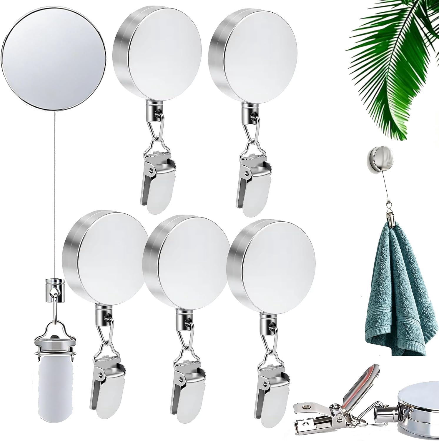 Showroom Accessory Rack Retractable Towel Clip Holder for Kitchen Extendable Towel Clips ...