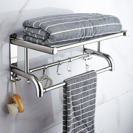 Retractable Towel Rack Adjustable Bathroom Towel Holder Wall Mounted Towel Shelf