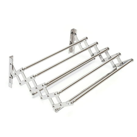 Retractable Towel Storage Rack Bathroom Folding Towel Drying Rack Towel Rack,Clothes Hanging Racks Stainless Steel Silver 42-80cm