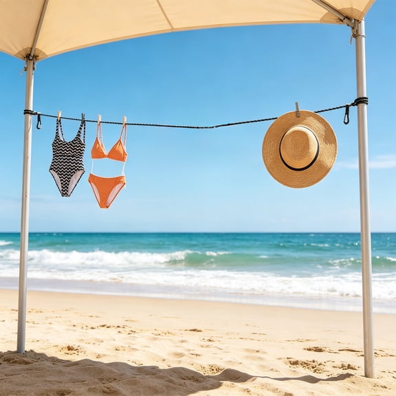 Retractable Travel Clothesline with Strong Suction Cups and Hooks, Elastic Portable Washing Line, Clothes Dryer for Cruise Cabin, Hotel Bathroom, Camping and Outdoor Use