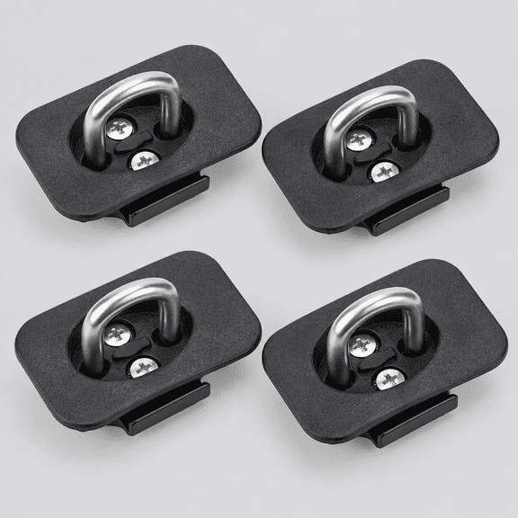 Retractable Truck Bed Tie Down Anchors with Raised Fit D-Ring, 4 Pack - Compatible with Ford F-150, F-250/F-350 Super Duty & Raptor, Secure Cargo Hooks for Truck Box