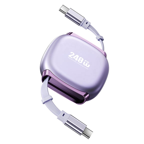 Retractable Type C Charging Data Cable 240W Fast Charging BidirectionalFree Stretching 4 Adjustable Lengths