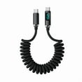 thumbnail image 1 of Retractable Type C To Type C Cable 120W Rapid Charging Spring Design Braide Cord 480mbps Tansfer For Laptop Phone Tablet, 1 of 11