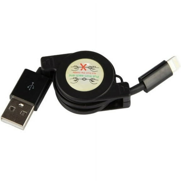 Retractable USB Cable Charge Sync Power Wire Data Transfer Cord Black Compatible With iPhone XS Max XR X SE 8 PLUS 7 Plus 6S Plus 6 Plus 5S 5C 5, iPad 9.7 4 V9V