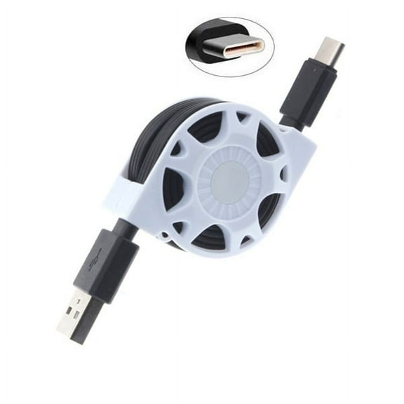 Retractable USB Cable for CAT S62 Phone - Type-C Charger Power Cord USB-C Wire A9N