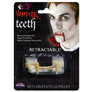 Vampire fangs - fake retractable fangs- DELUXE scarecrow fangs 2pcs