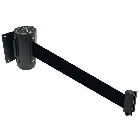 Retractable Wall Barrier By VIP Crowd Control in 156" Black Belt
