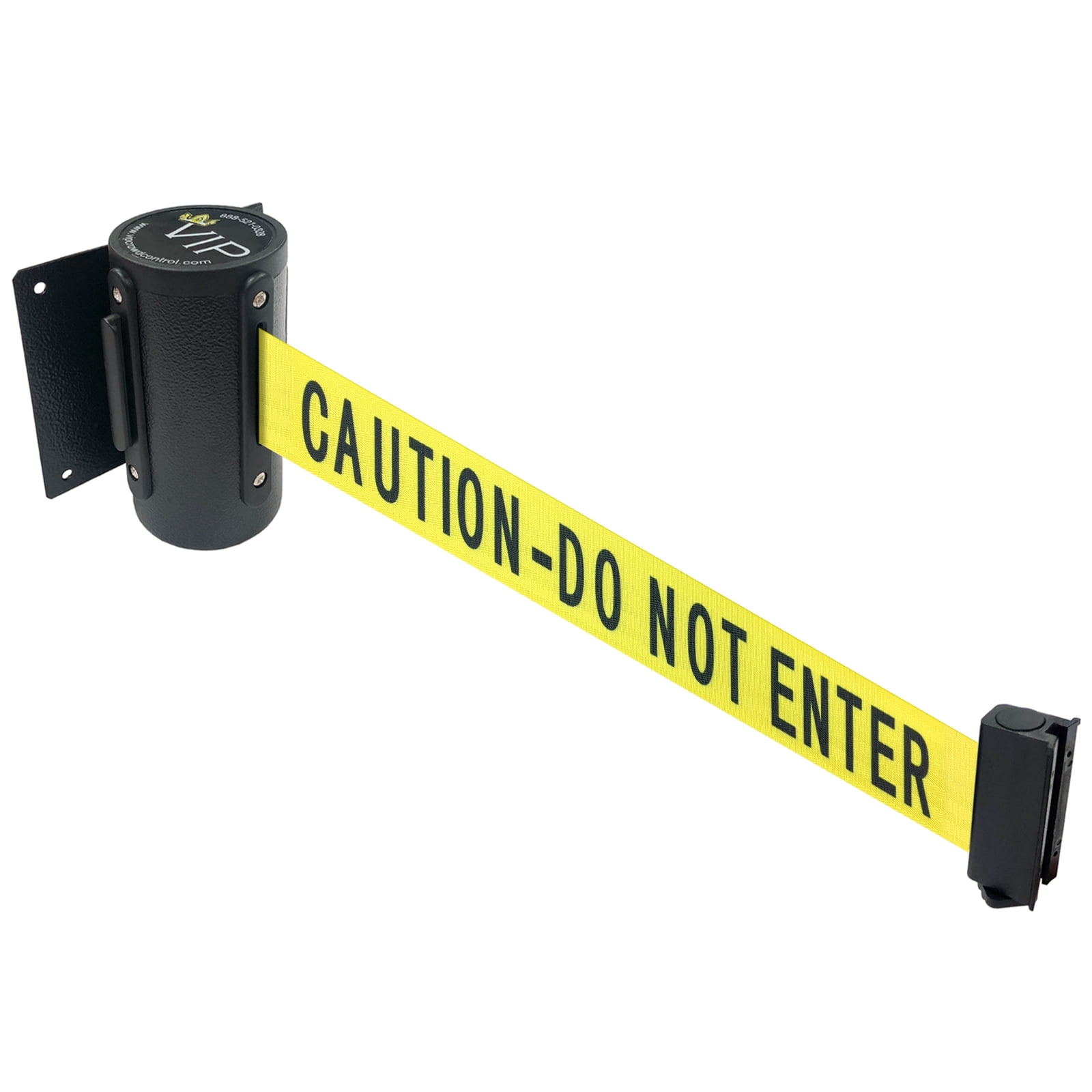 Retractable Wall Barrier By VIP Crowd Control in 96" Caution Belt