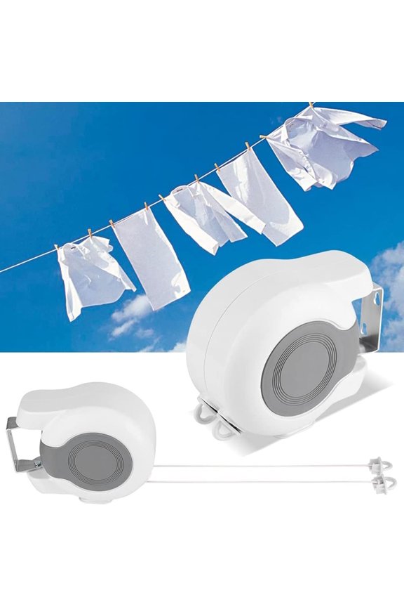 Retractable Washing Line Outdoor Double Clothes Line Heavy Duty Wall Mounted Drying Line Indoor Outdoor Laundry Line 42ft