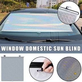 Retractable Window Shade, Auto Rolling Sun Screen, PVC Mesh for Car & Home, Easy Installation with Suction Cups, 1 Pack