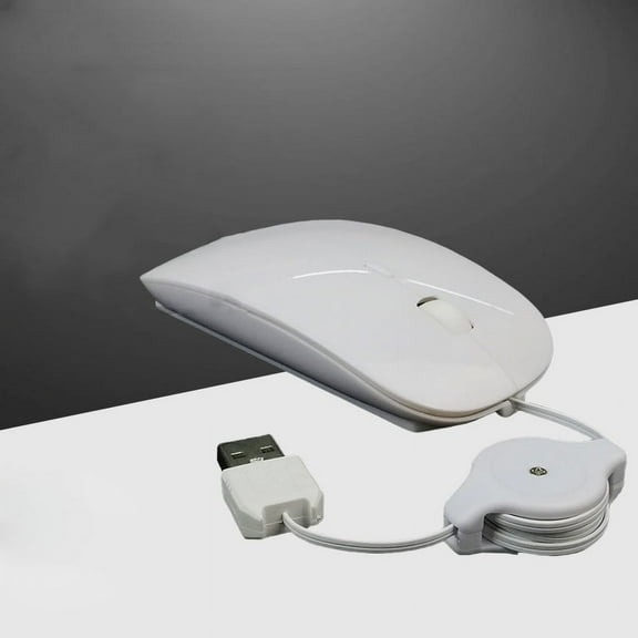 Retractable Wired Mouse Notebook computer telescopic wired mouse Silent Mouse USB Optical Mouse for Office,Games