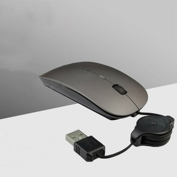 Retractable Wired Mouse Notebook computer telescopic wired mouse Silent Mouse USB Optical Mouse for Office,Games