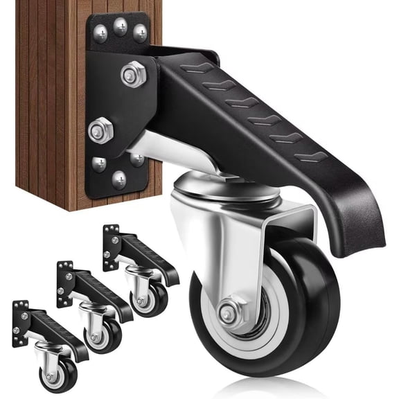 Retractable Workbench Casters Kit, 600 lbs Capacity 4 Pack