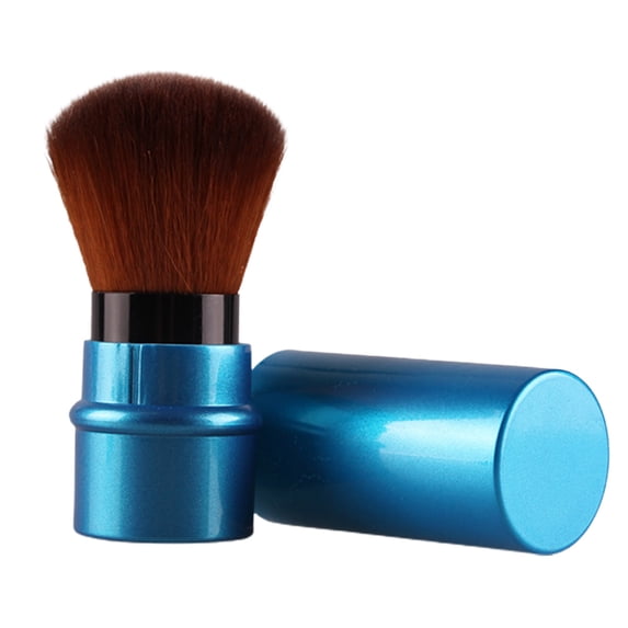 Retractable foundation brush, portable liquid foundation brush, made of fibrous hair - blue