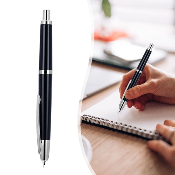Retractable fountain pen F nib with ink converter smooth writing lightweight