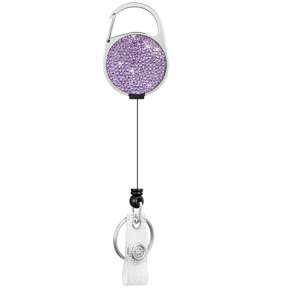 Retractables Keyring Wire Rope Rhinestones Badges Holder Antitheft Buckle Rope Outdoor Retractables Keychains