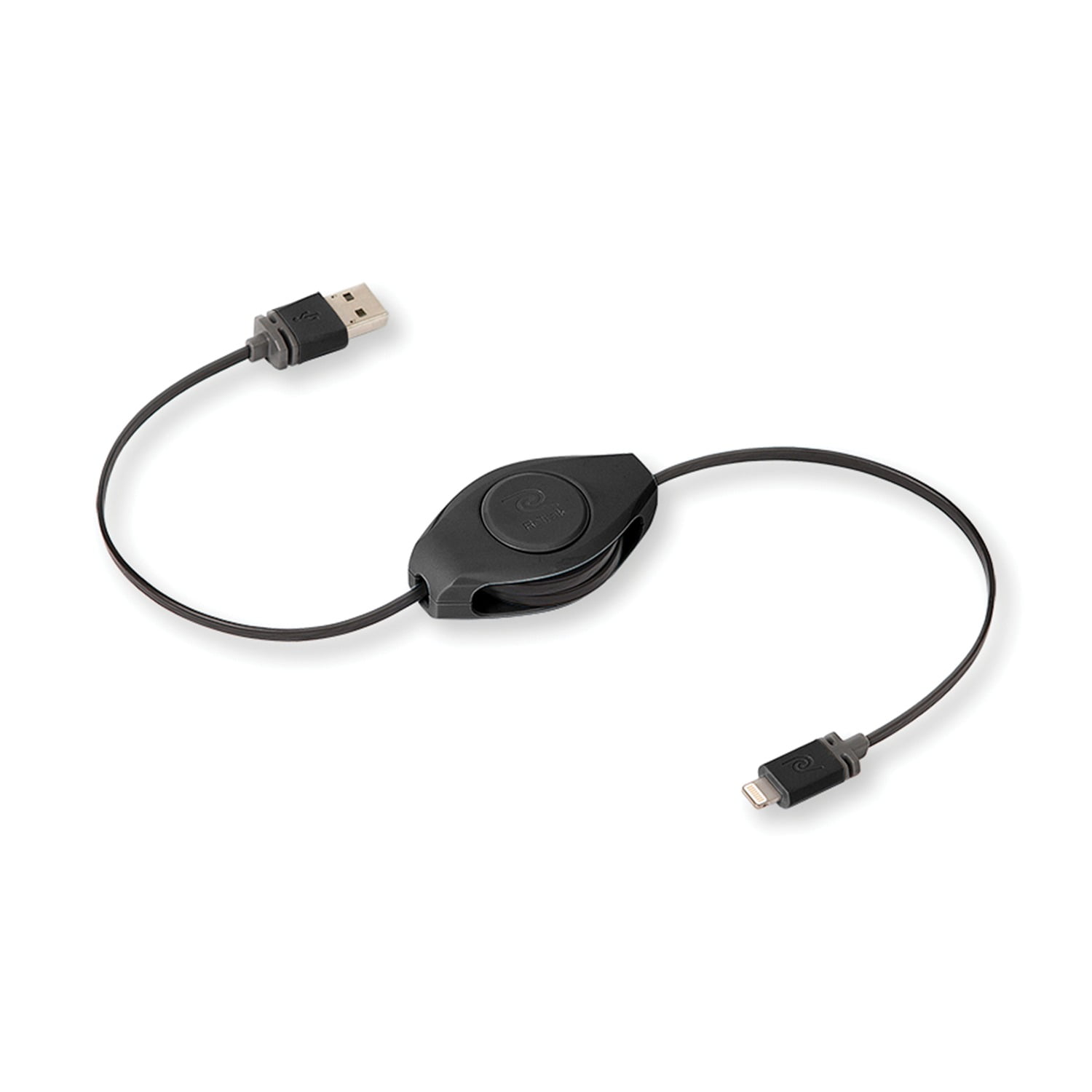 Retrak ETLTUSBBLK 10-foot Retractable Lightning Cable (Black) - Walmart.com