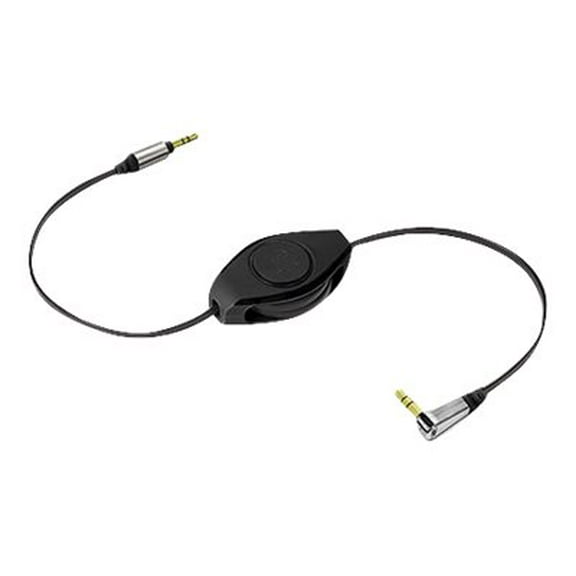 Retrak ETPRAUX Premier Black Retractable 3.5mm AUX Audio Cable