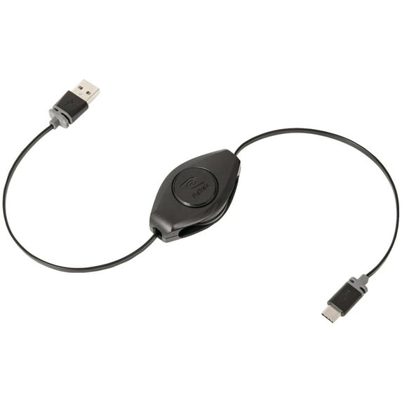 Retrak ETPRM5XFER Premier Retractable Charge & Sync Micro USB Cable With Power Transfer Connector