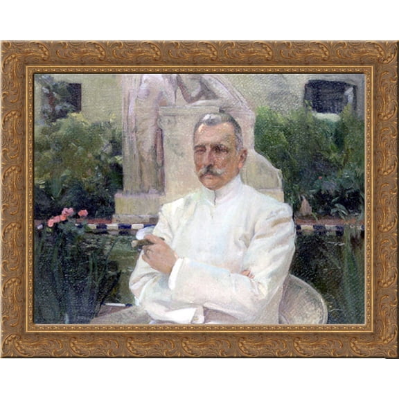 Retrato de D. Amalio Gimeno 24x20 Gold Ornate Wood Framed Canvas Art by Sorolla y Bastida, Joaquin