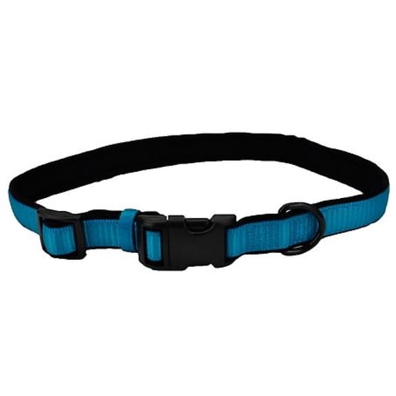 Retriever 15422 Q AQB18 Polyester Adjustable Soft Dog Collar, Aqua/Black, 26 in.