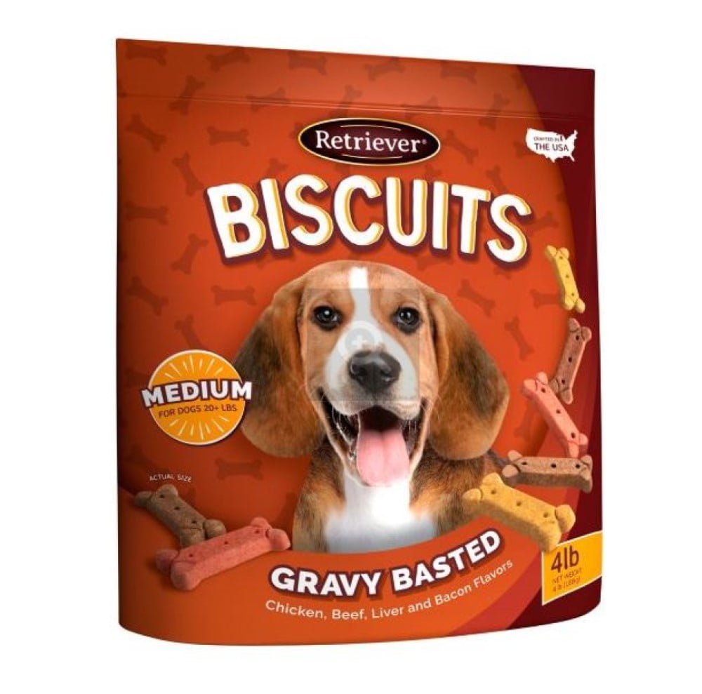 Retriever Biscuits 4lb Gravy Basted Chicken Beef Liver & Bacon Flavor